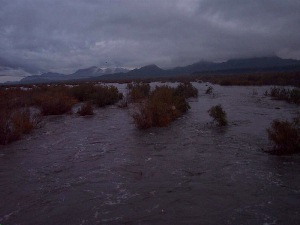 Gila River at Gillespie Dam after two inches of rain. efoto by Bill.