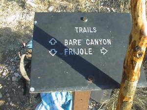 Bare Canyon Trail Sign