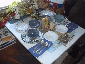 Galley Table set for Two