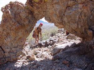 Tom Framed in Natural Arch