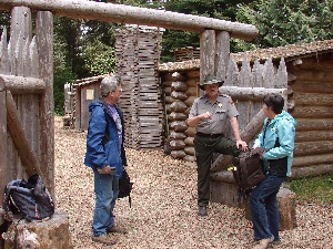 Jon & Jane w/ ranger at Clatsop