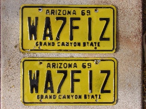 Mary Brown's 1969 AZ car tags.