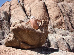 nude on a rock