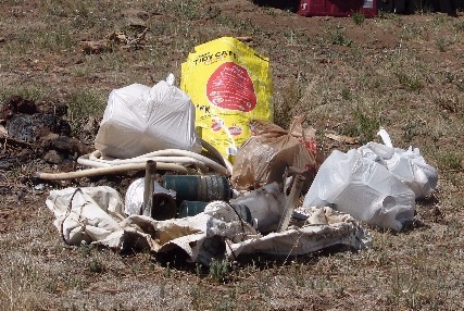 Trash
              collected at Camp Kaibab