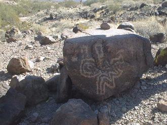 Petroglyph east of the saddle