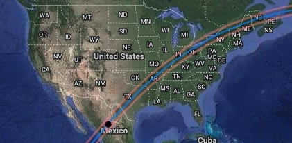 2024 Eclipse Path Map